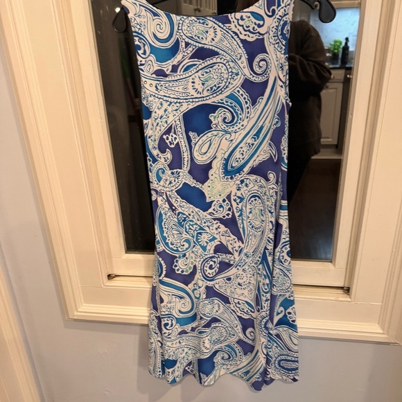 Lauren Ralph Lauren Women’s Blue & White Paisley Dress Sz P/P  Sleeveless. - Picture 4 of 11